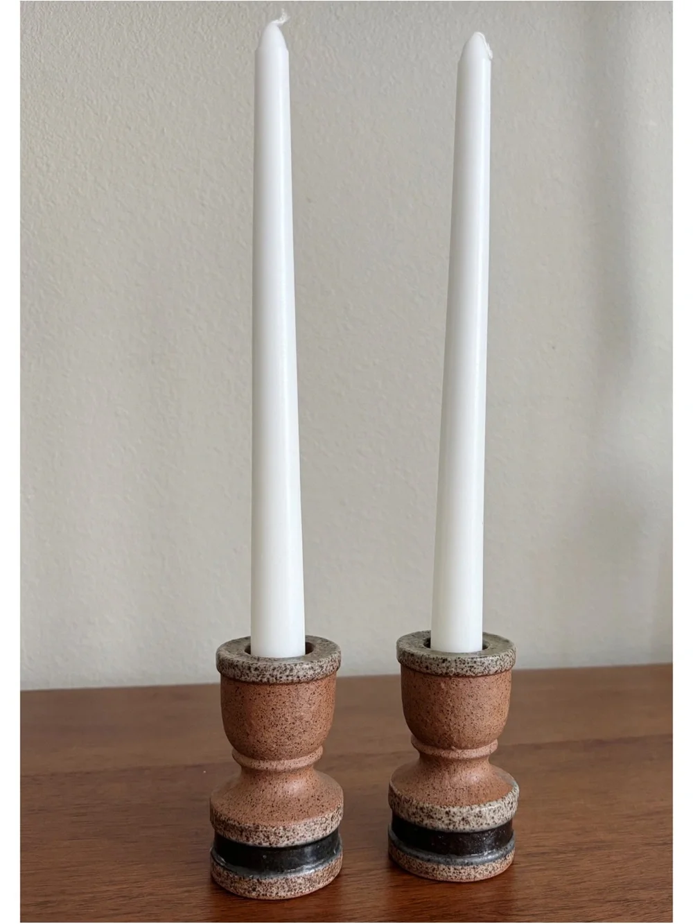 Vintage Ceramic Candlestick Holders By Colonial Candle Japan 3.5”